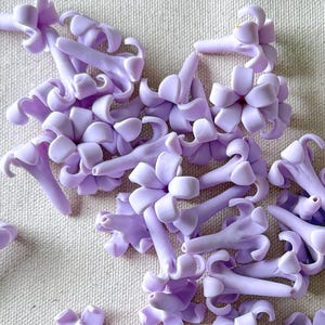 Lavender Purple Puakenikeni Clay Flowers, 23mm, Sturdy Waterproof Heat & Break Resistant, DIY Lei Making or Car Lei, Handmade, Keni-03