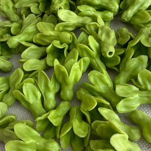 Light Green Pakalana Clay Flower Beads, Lei, Jewelry Making, DIY Flowers, Handcrafted Beads, Hawaiian Flowers, Tropical Flower Beads