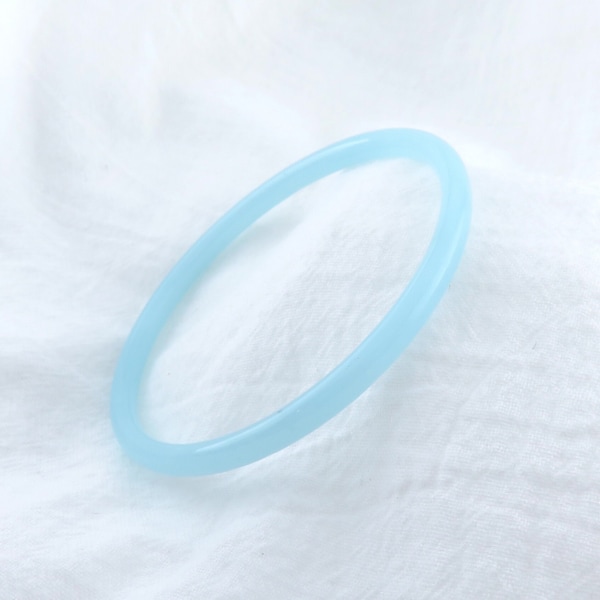 Thin Sky Blue Jade Bangles / Round, Smooth, High Quality Jade Fits Size 7.5" to 8", Blue Bangle, Sea Blue Turquoise, Sky Blue