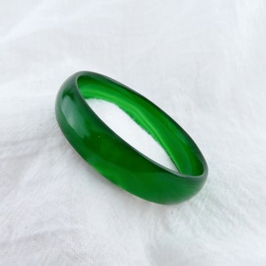 Green Bangles for Kids, 5.5&quot; Agate Bangle, Kid&#39;s Bangles / Apple Green Bangle for Children, Real Jade Bracelet, Kid&#39;s Size, 11mm