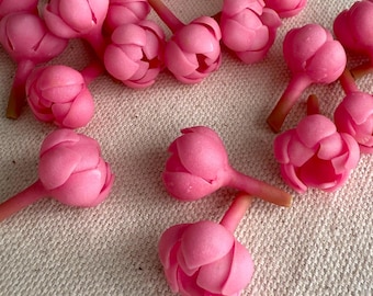 Partially Blooming Pikake Clay Flowers, Fuschia Pink Pikake, Pikake Clay Flowers for Jewelry Making, DIY, Handmade Clay Bead