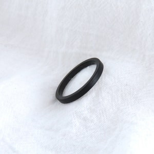 Thin Matte Black Tungsten Band Ring, 2mm / Stackable Ring Minimal Design, wedding band, thumb ring, unisex, Simple, Non Tarnish