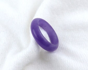 天然パープル翡翠バングル、手首周り7.5インチ、厚さ58.6mm、グレードA