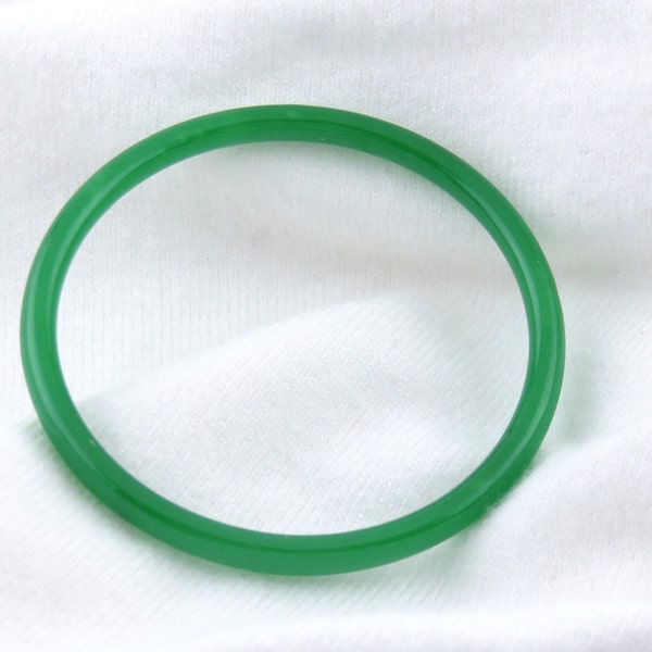 Thin Dark Green Jade Bangles / Round, Smooth, High Quality Jade Fits Size 7.5" to 8", Apple Green, Emerald Forest Green