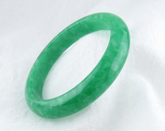 Real Jade Bangle, Natural Green Jade Bangles / Round, Smooth, High Quality Jade Size 7" 7.5" 8"