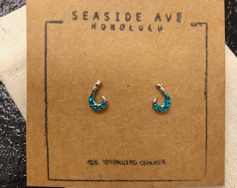 Fish Hook Stud Earring - 925 Sterling Silver