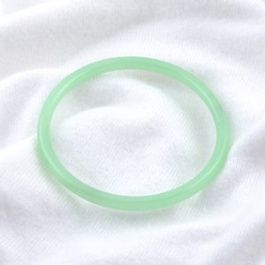 Thin Light Green Jade Bangles / Round, Smooth, High Quality Jade Fits Size 7.5" to 8"