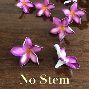 No Stem Purple Plumeria, Artificial Foam Flower for Crafts / 2.25&quot; Foam Flower no stems, Frangipani, Pua, For Hair clips, Hats