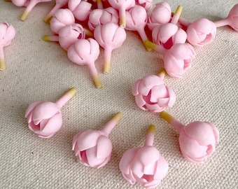 Partially Blooming Pikake Clay Flowers, Light Pink Pikake, Bags of 25 or 50, Pikake Clay Flowers for Jewelry Making, DIY, Handmade Clay Bead