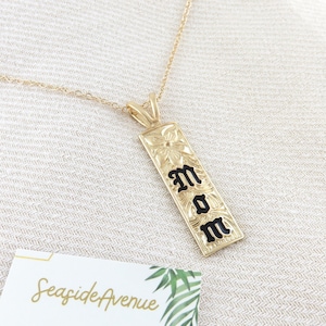 Mom Necklace / Black Enamel Hamilton Hawaiian Heirloom
