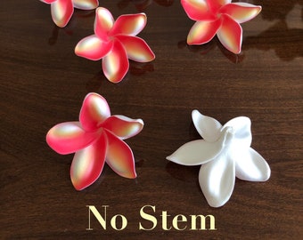 No Stem Red and Yellow Plumeria, Artificial Foam Flower for Crafts / 2.25" Foam Flower no stems, Frangipani, Pua, For Hair clips, Hats