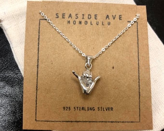 925 Sterling Silver Shaka Necklace with 18 inch chain