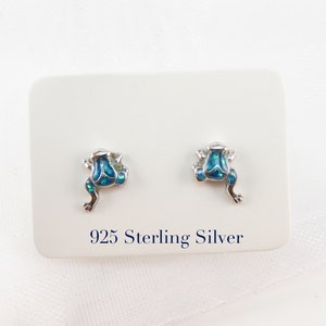 Mini Frog Stud Earrings, 925 Sterling Silver, Unisex Earrings