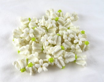 Crown Flower Clay Flower for Jewelry Making Garland Lei Making, White Crown Flower Loose Beads, Handcrafted Clay Beads, Bulk beads, Car Lei