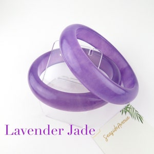 Purple Jade Bangle / Lavender Jade, Fits Size 7.5” and 8”