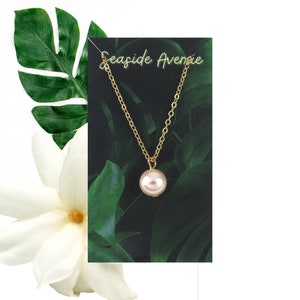 Pink Pearl Necklace, 10mm Pearl / Edison Pearl, Shell Pearl, Minimalist and Elegant Jewelry, Simple Pearl