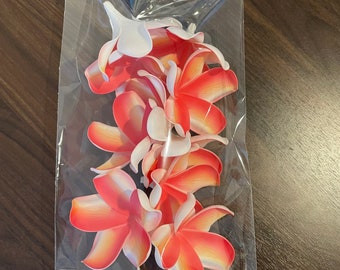 No Stem Red and Yellow Plumeria, Artificial Foam Flower for Crafts / Foam Flower no stems, Frangipani, Pua, For Hair clips, Hats