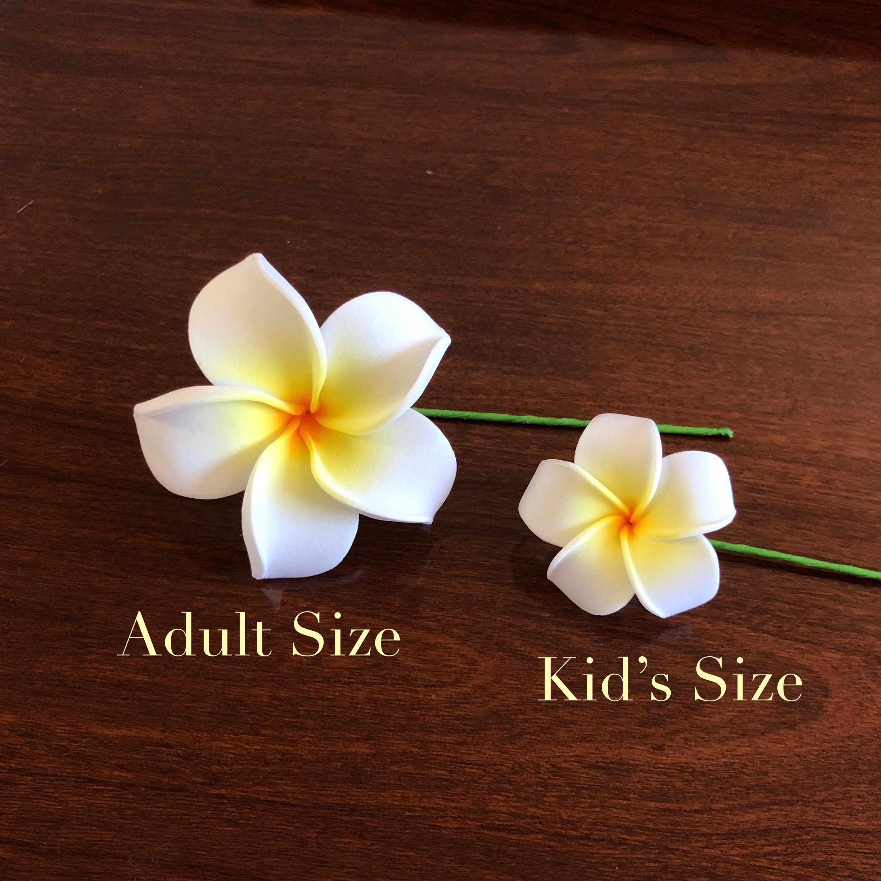 White and Yellow Plumeria, Artificial Foam Flower, Ear Flower