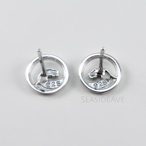 8mm Wave Stud Earring, 925 Sterling Silver Petite Dainty Studs, unisex image 4