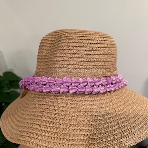 Purple Crown Flower Lei, Painted Flowers for Jewelry Making, DIY Flowers, Handmade Polymer Clay