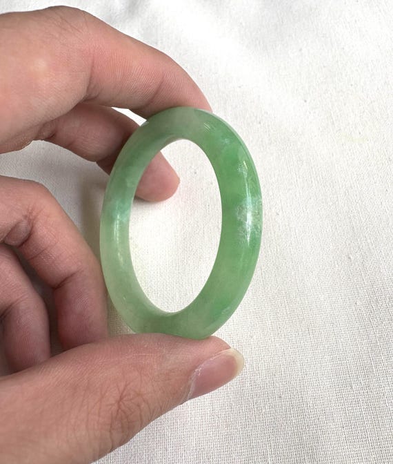 本物の翡翠製クロールベビーバングル/ベビー用グリーン翡翠、本物の 