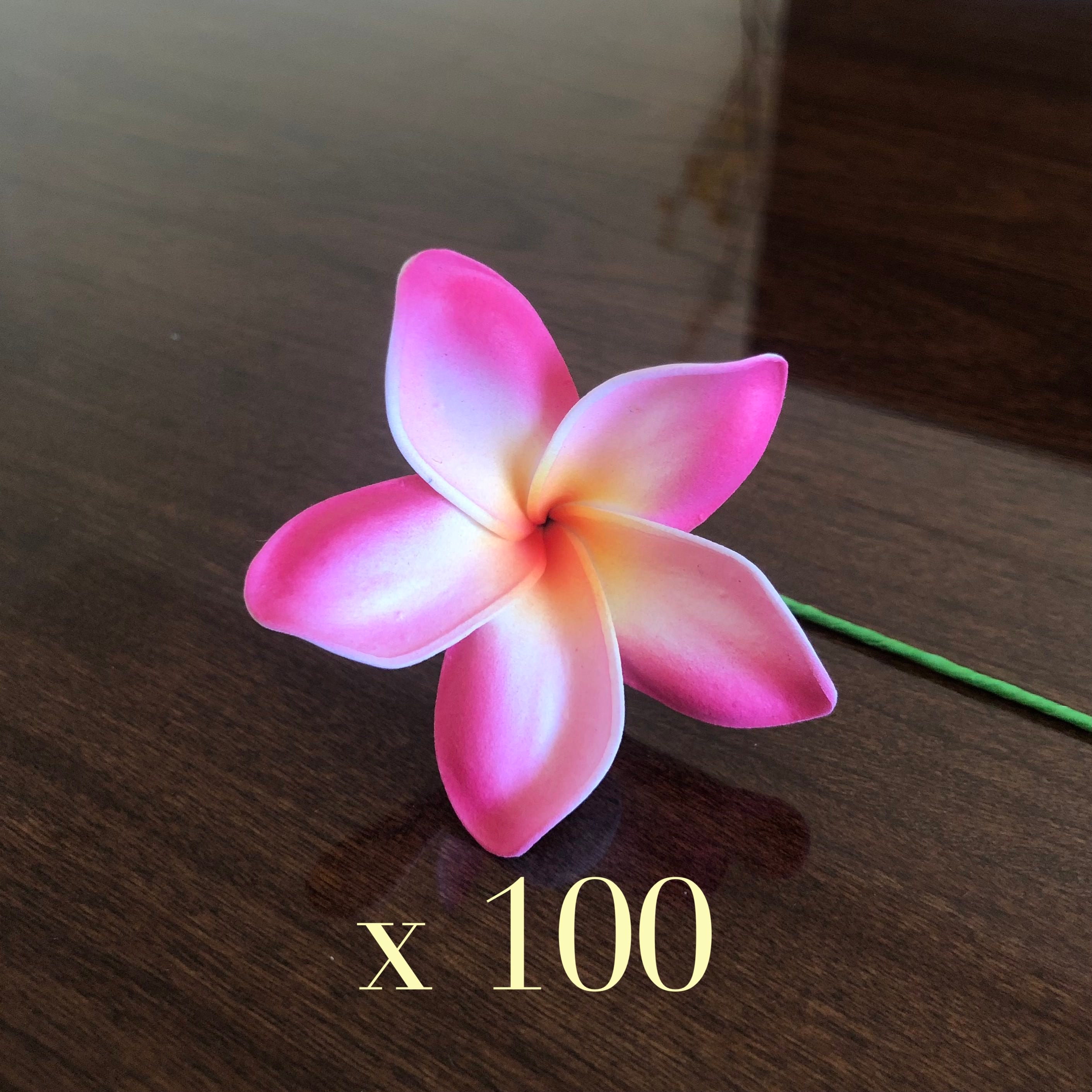 Fuchsia Pink Plumeria, Artificial Foam Flower, Ear Flower