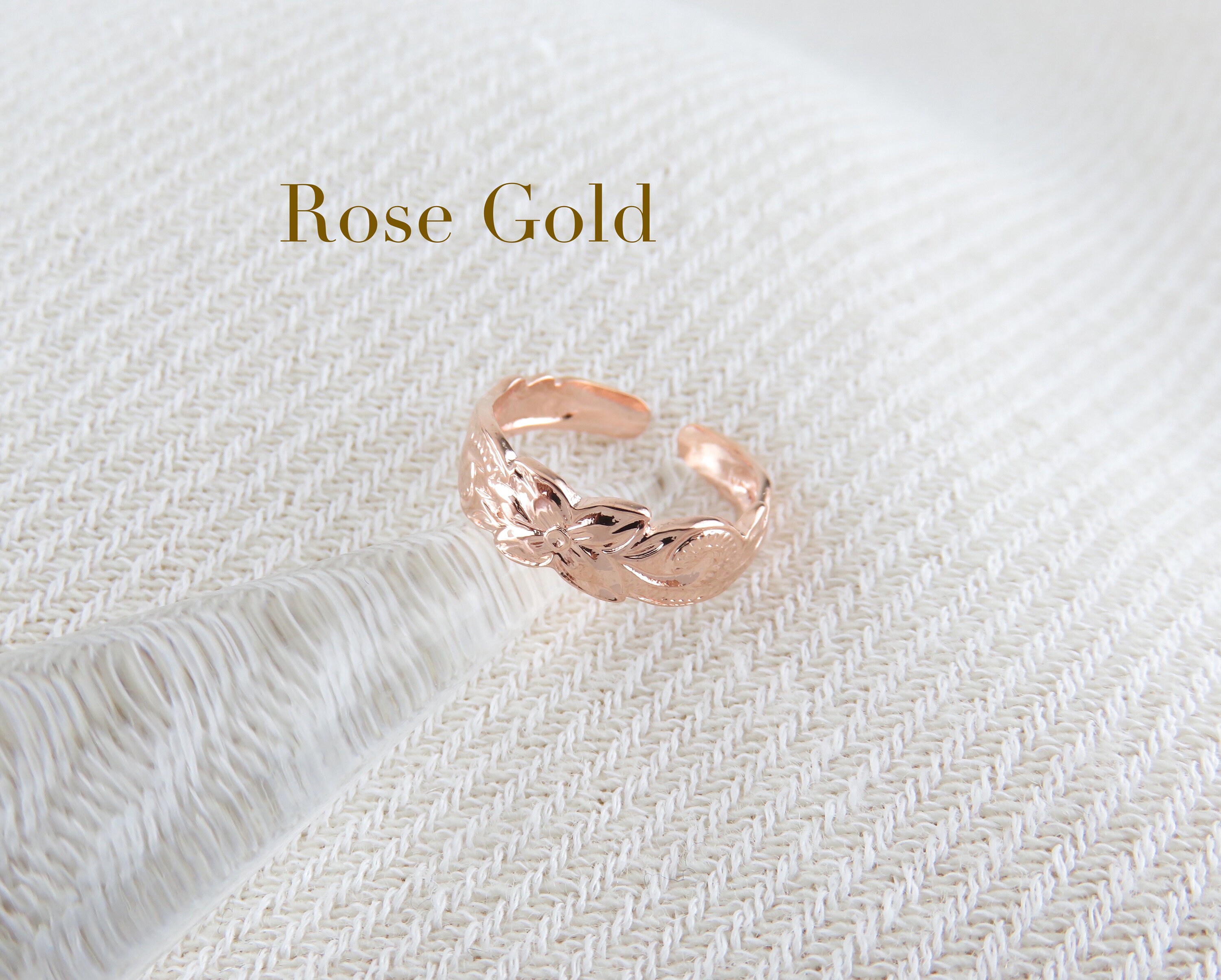 【韓国のみ】 TOWTOW.ARCHIVE Floral Ring Hawaiian Scroll Toe Ring / Silver Gold Rose Gold Adjustable