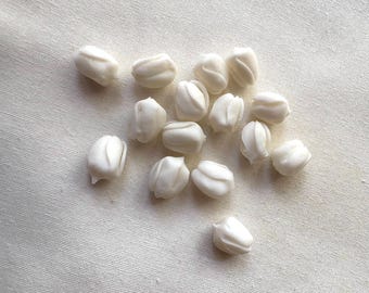 Pikake Bud Clay Beads in Bulb Form, No Stem, White Pikake, Bags of 25 or Bag of 50, Flowers for Jewelry Making, DIY Flowers, Handmade Clay