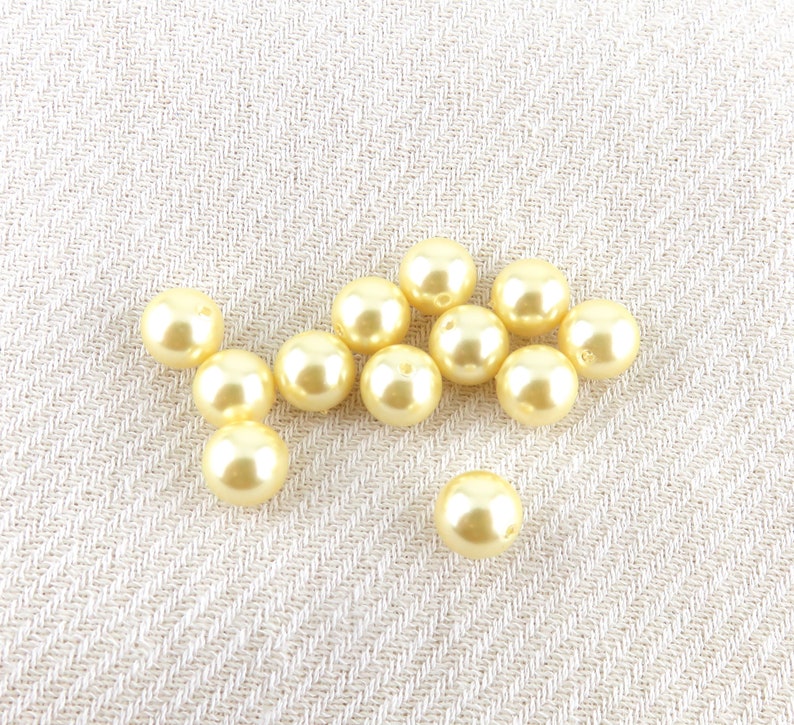 Center Drilled Black Loose Pearls 8mm or 10mm Loose Shell Pearls for Jewelry Making