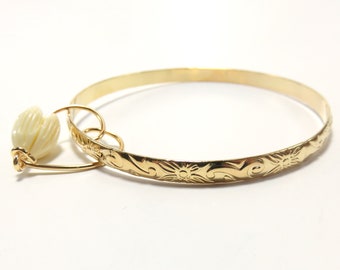 5 mm Hawaiianskt Hamilton-armband i guld med pikakejasminblomma, Hamilton-armband i guld