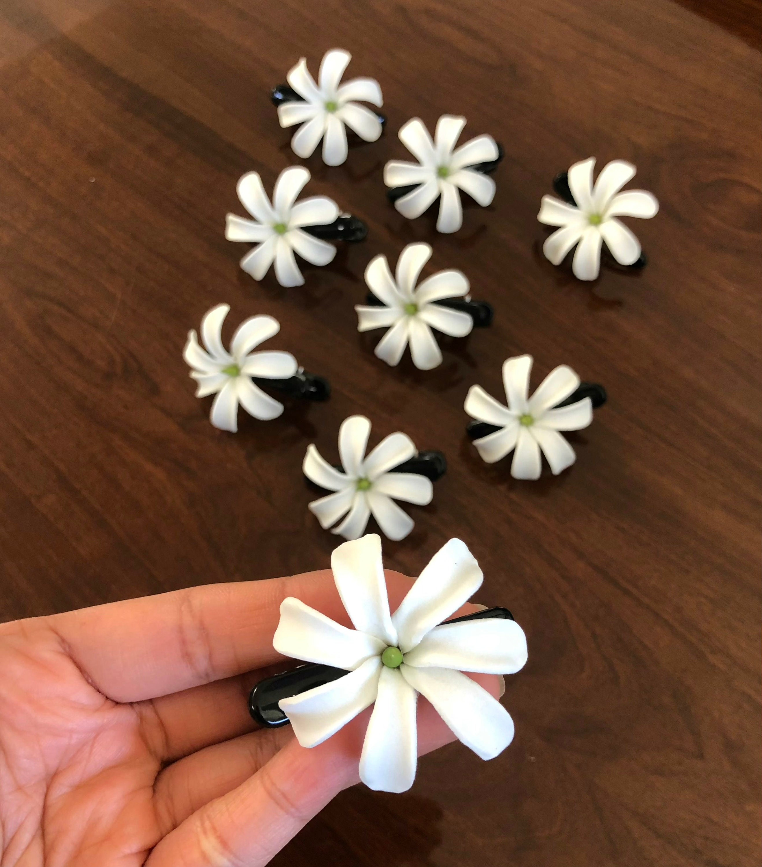 Tiare Foam Flower Hair Clip / Tahitian Gardenia, Hair Clip
