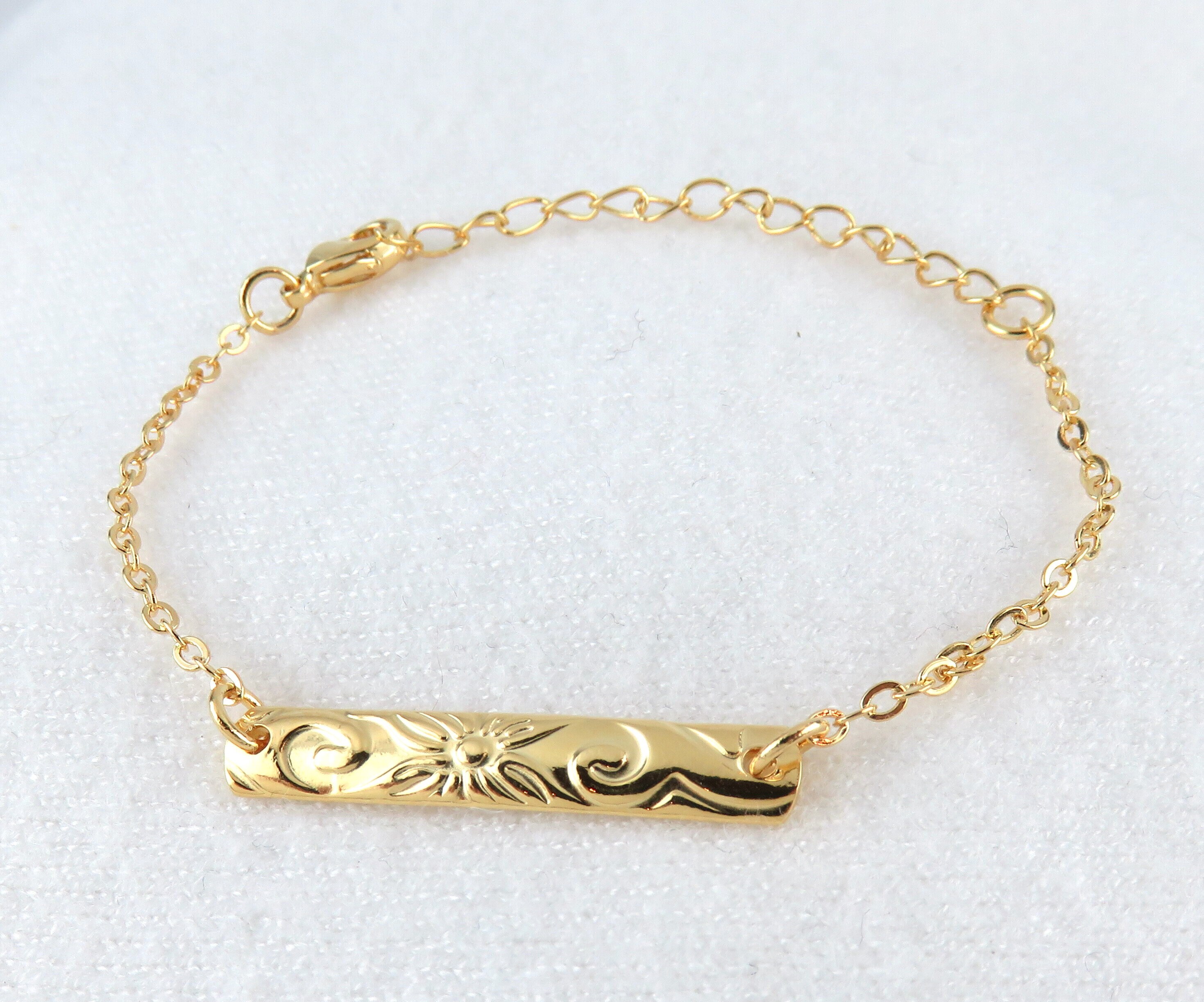 Hawaiian Baby Bracelet / Hamilton Hawaiian Scroll Gold Plated Etsy