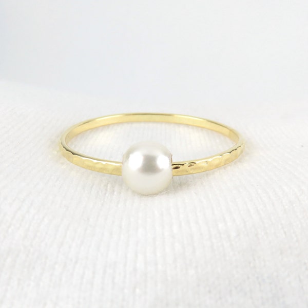 Straight Baby Bangle, White Pearl / Hamilton Hawaii Hammer-Cut Simple, Baby Bracelet, Keiki Bangle, Minimalist, Infant Kid's Jewelry