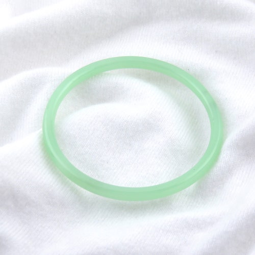 Thin Light Green Jade Bangles / Round Smooth High Quality Etsy