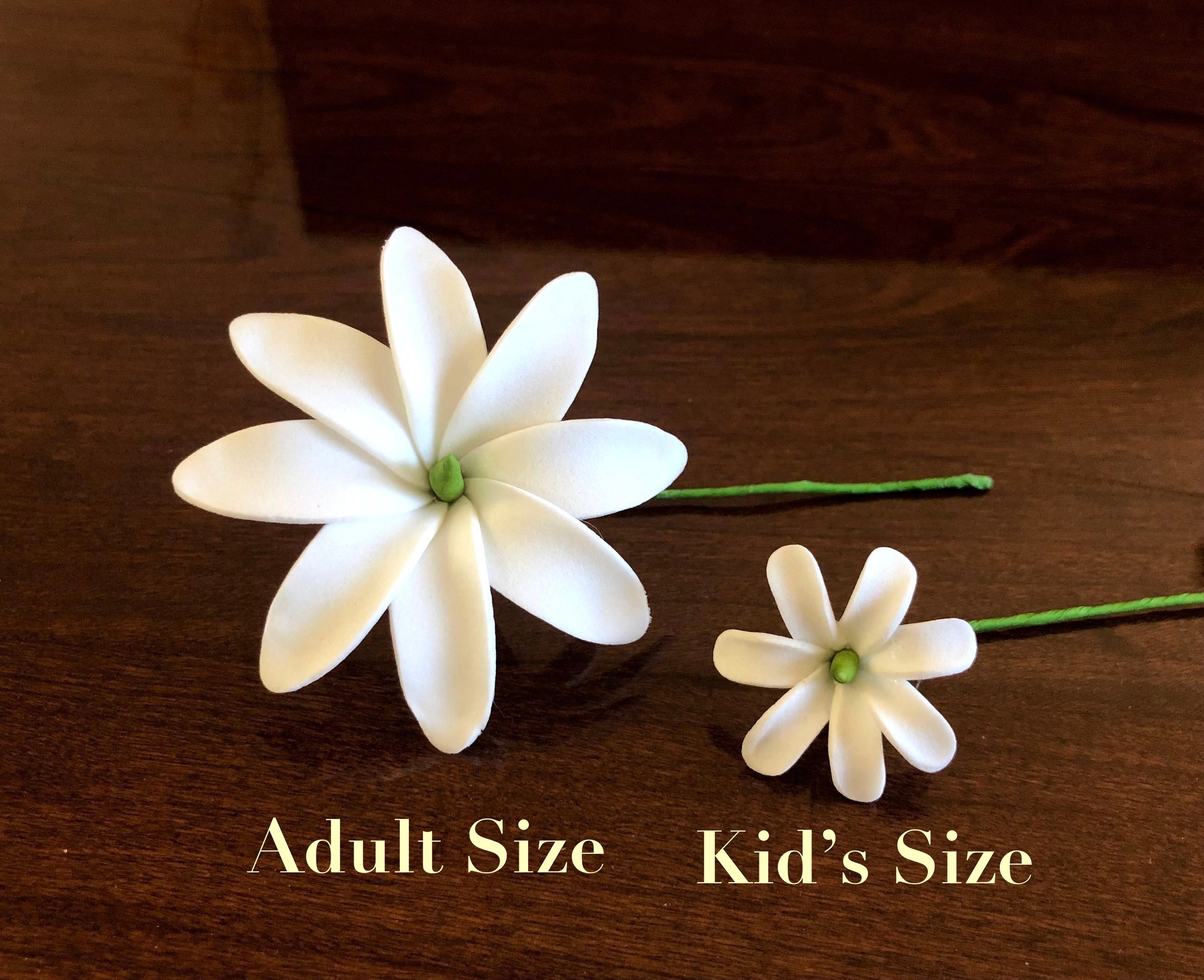 Tahitian Gardenia Hair Clip - Foam Flower Picks - Tiare Flower Pick