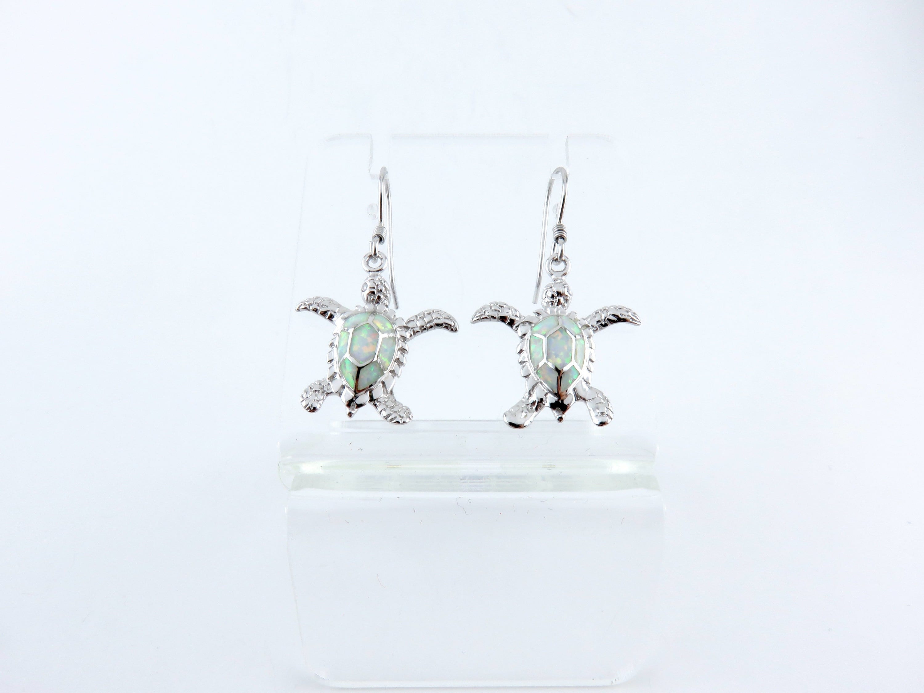 Orecchini Tartaruga Marina Argento 925 Con Opale - Regalo Donna