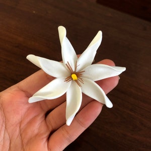 3" Tiare Foam Flower, Ear Flower / Tahitian Gardenia, Pinwheel Tiare, Hawaiian, Island Style Tropical Hula Flowers, Real Touch, Hair Pick