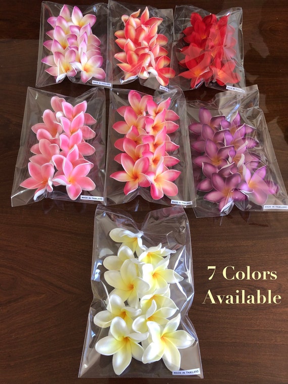 No Stem Light Pink Plumeria, Artificial Foam Flower for Crafts