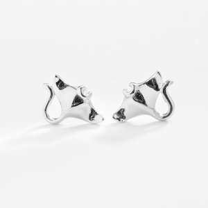 Manta Ray Mini Stud / Solid 925 Sterling Silver, Hypoallergenic, Kid's Stud Earrings, Unisex Earrings, Beach Island Style Jewelry
