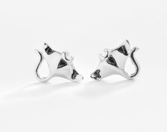 Manta Ray Mini Stud / Solid 925 Sterling Silver, Hypoallergenic, Kid's Stud Earrings, Unisex Earrings, Beach Island Style Jewelry