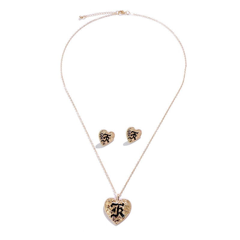 Letter K Stud Earrings Matching Heart Necklace / Hamilton Etsy