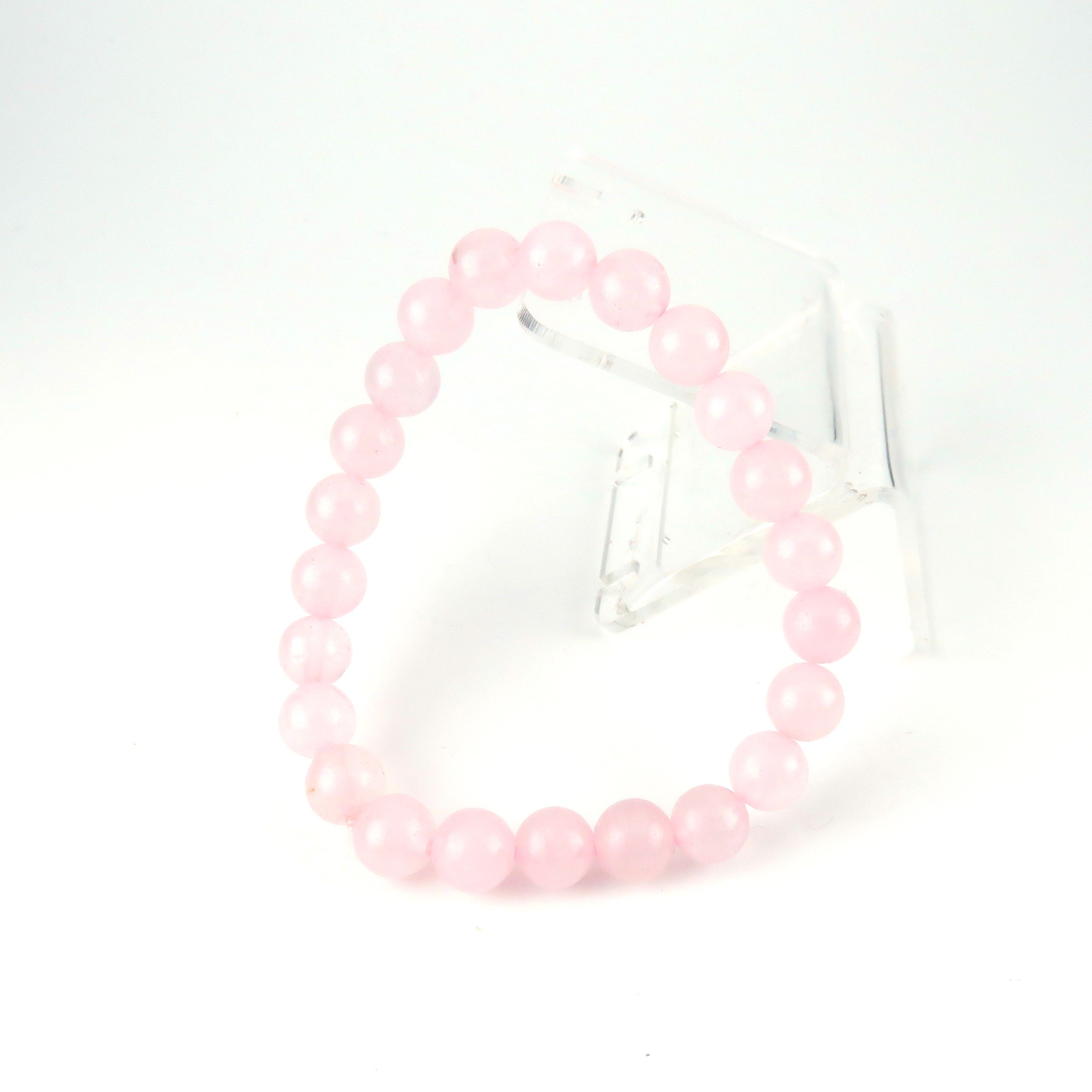 Bracciali in quarzs rosa naturale per donna uomo rilassante ansia energia guarigione braccialetto di perline in pietra naturale con carta di incoraggiamento  36