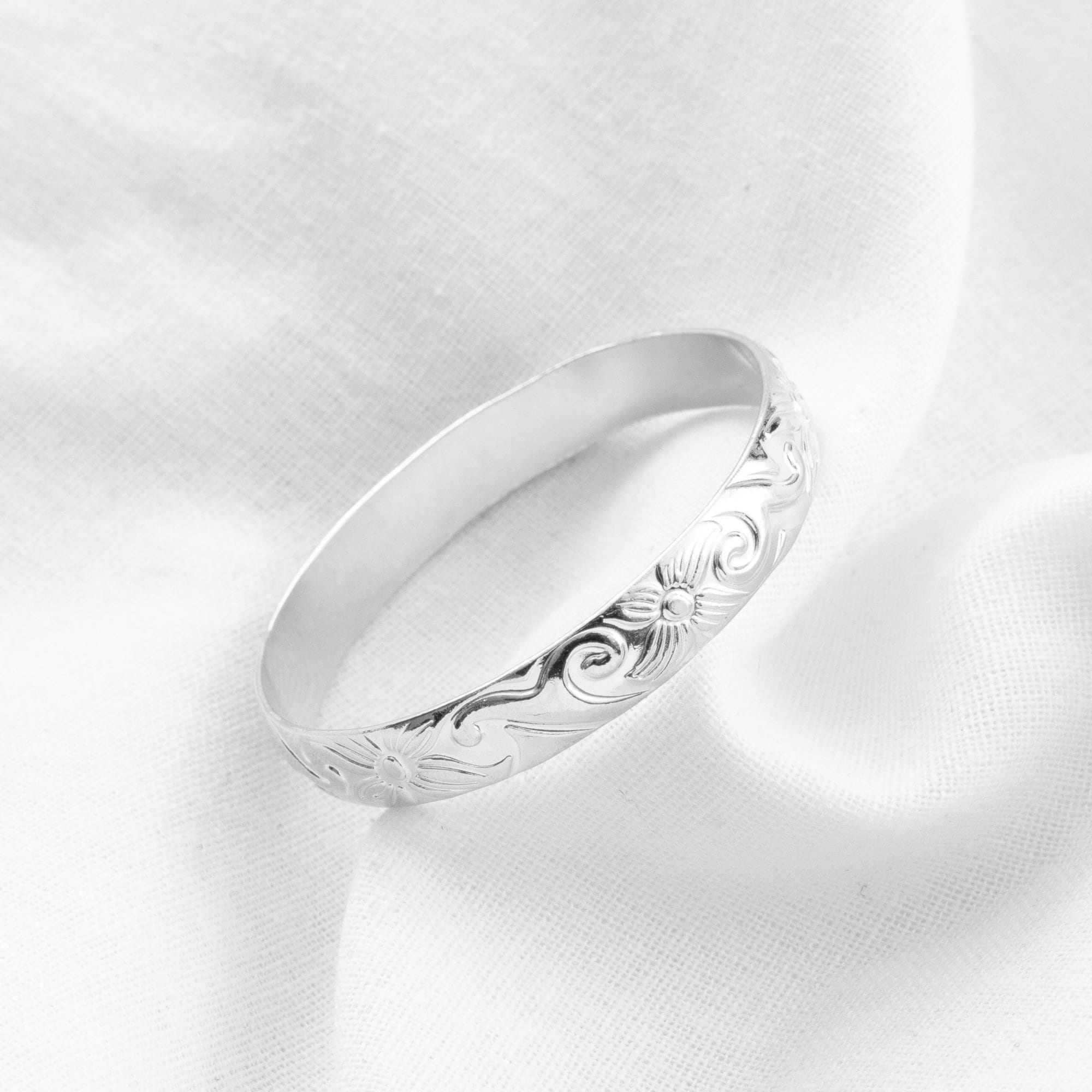 7mm Baby Bangle, Silver / Hamilton Hawaiian Heirloom Jewelry, Baby Bracelet, Baby Jewelry, Keiki Bangles, Kid's Bangles, Baby Shower