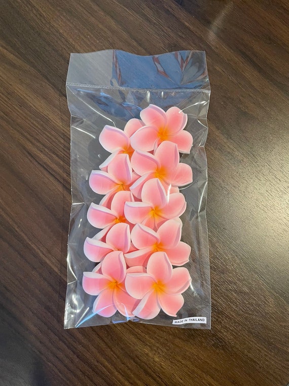 No Stem Light Pink Plumeria, Artificial Foam Flower for Crafts / Foam Flower no stems, Frangipani, Pua, For Hair clips, Hats