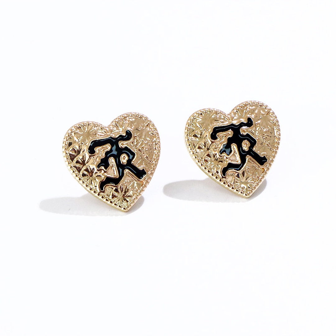 Letter K Stud Earrings Matching Heart Necklace / Hamilton Etsy