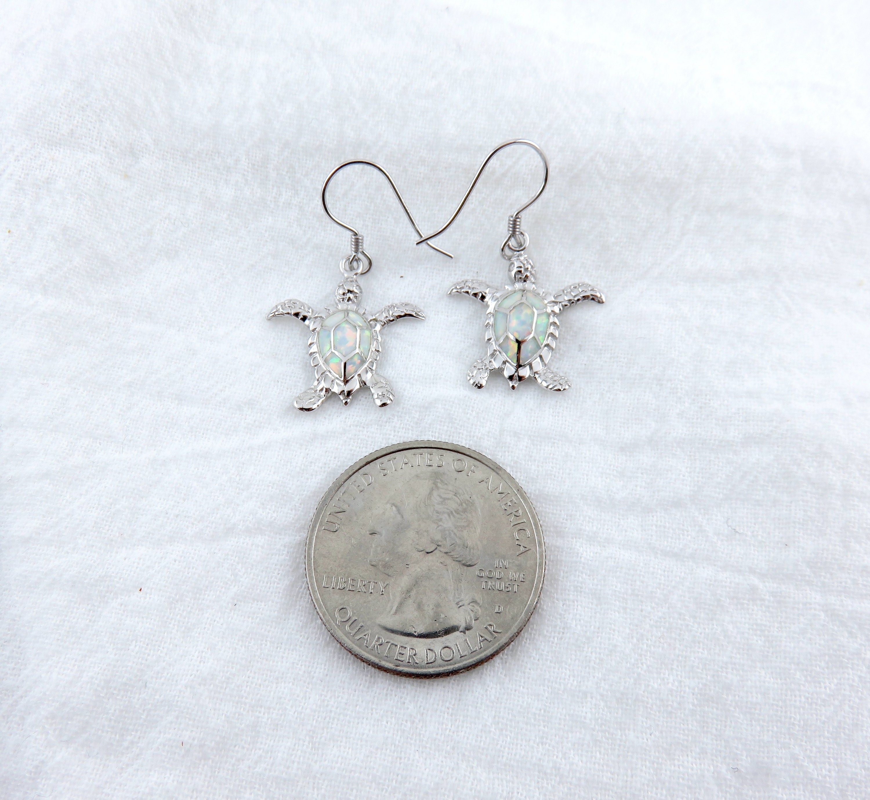 Orecchini A Tartaruga Con Albero Di Cocco In Argento 925 - Gioielli A Tema Oceano, Regalo Estivo Per Donna - 3
