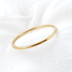 Bracelet jonc 18 carats, imperméable, résistant à la décoloration, bracelet manchette en or, jonc tendance minimaliste, joncs empilables pour elle