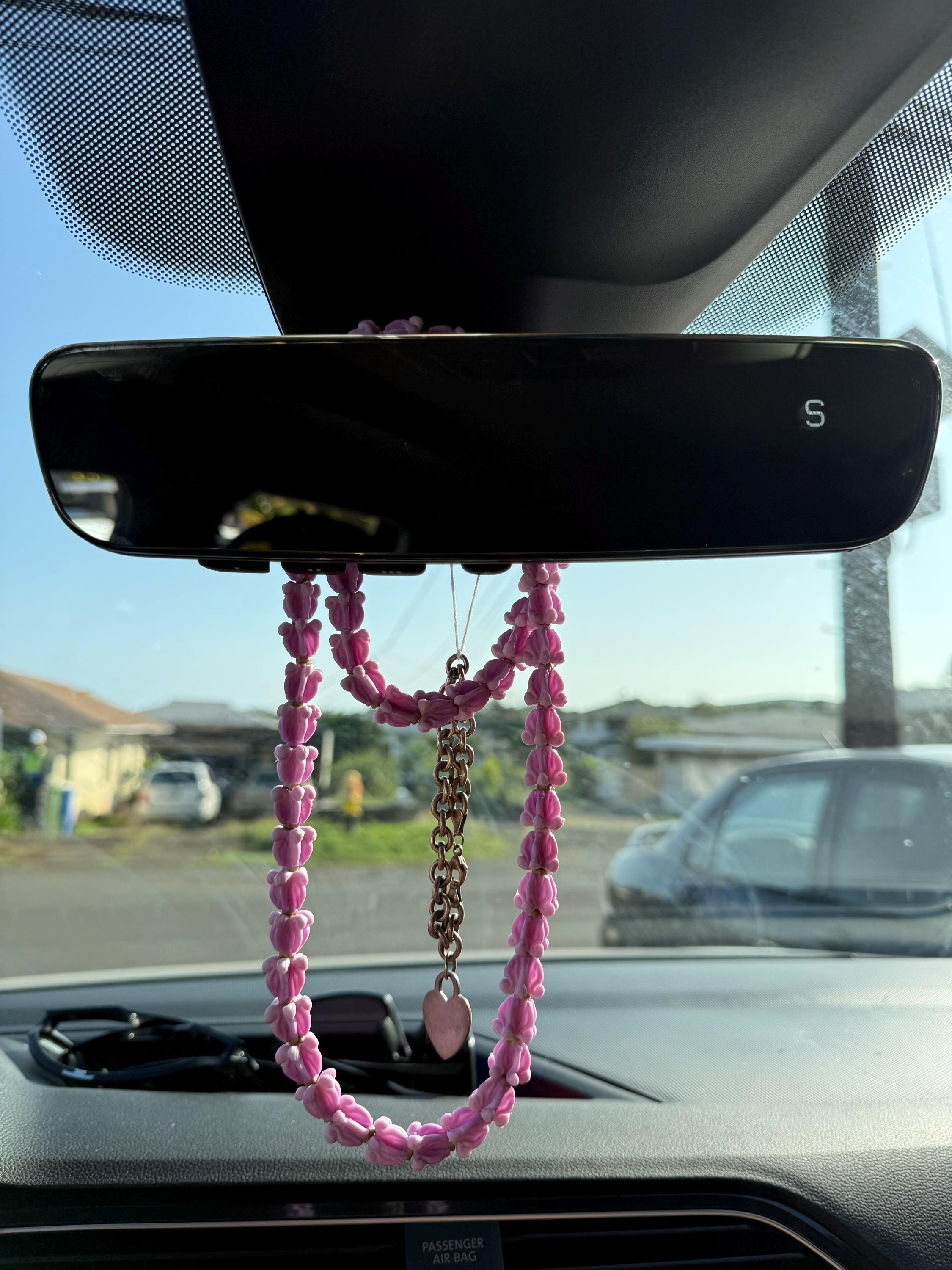Car Lei, Crown Flower Car Lei, Handmade Clay Flower Lei, Life-Like Clay Flowers, Handcrafted, Hawaiian Heritage Collection