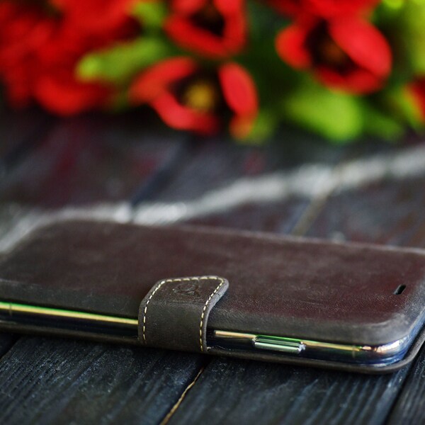 Leather Flip Case Etsy