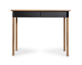 Bureau scandinave en bois, bureau fait main, bureau moderne, bureau à domicile, bureau avec tiroirs, 100 x 50, bureau flow, noir